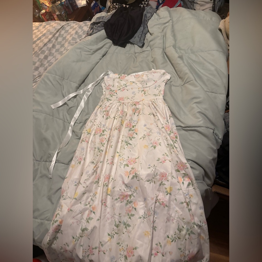 Floral Kids Dress in White and Pink
